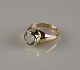 Dansk designGuldring m/sten i 14K guld