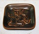 Royal Copenhagen Art Pottery 21666 RC Tray with monkey and snake ca 9.6 cm , January 1959 KK
