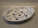 Royal Copenhagen Musselmalet Riflet 388-1 Brødbakke, oval 24.5 x 31 cm