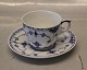 Blue Fluted Danish Porcelain half lace 626-1 Large cup 6,5 x 8 cm & saucer 15 cm