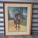 C. Henriksen trykChristian X til hest51x40 cm