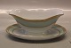 Marstrand B&G porcelæn  Hvidt porcelæn, antik græsk kantet guldbort på grøn kant 008 Sovseskål på fod 20 cm (311)