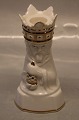 Aluminia 0008-1160 The Magis; Christmas Candlestick one of Three Wise Men, Melchior 14.5 cm Rasmus Harboe 1922, White with gold (333-3059) Faience