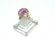 Gold ring ladies with pink stone 14 carat goldSize 55