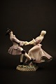 Bing & Grøndahl porcelæns figur i overglasur."Dansende par" B&G# 8020.H:14,4cm.