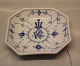 Bing & Grøndahl  Blåmålet  Hotelporcelæn 2076 Firkantet assiet ca 15 x 15 cm Riflet Logo RW Aks?