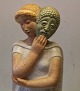 Melpomene with the  mask; the Greek actress who was the Muse of the Tragedy Sculpture 42 cm