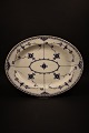 Antique Royal Copenhagen Blue Fluted half-lace oval dish with gold edge , 1893-1900.30x24cm. RC# 1/532.