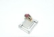 Ladies Ring with Diamonds and Red Tourmaline 14 carat goldSize 56