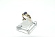 14 carat gold, Ladies ring with diamonds / blue sapphireSize 57