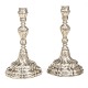 Johan Grønander, Copenhagen: A pair of Rococo pewter candel sticks circa 1780. H: 22,5cm