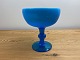 Electric blue footed art glass bowl by Swedish glass artist Erik Hoglund for Boda