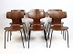 Sæt af 6 T-stole, model 3103, i teak af Arne Jacobsen og Fritz Hansen, 1960erne.5000m2 udstilling.
