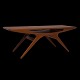 Johannes Andersen: Smilet. Sofabord i teak. Fremstår i pæn stand med original finér med små brugsspor. H: 49cm. Plade: 52x135cm