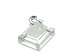 Ladies Ring with Blue Sapphire and Diamonds in 14 Karat White GoldSize 55