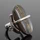 Georg Jensen, Vivianna Torun Bülow-Hübe; Ring  af sterlingsølv med forstenet træ #190