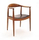 Hans J. Wegner, 1914-2007: The Chair, teak. The back of the chair restored. Seat with black leather