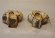 Royal Copenhagen Art Pottery 2002 RC Candlesticks Pair ca 5 x 10 cm Signed Steen 2002