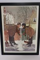 Litografi af Kurt ArdNyindrammet litografi af Kurt Ard (Født 1925)Kendt dansk illustratorDet er altid en fornøjelse at se på hans tegninger