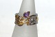 Designers Favorites ring, Sterling silver 225Black Rhodium and 18 karat gold plating