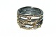 Zeus Tribeca ring Sølv Design: By Birdie Sort Rhodineret og 14 karat Guld med Guld tråd, Guld kugle og 3 Brilliant