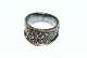 Elegant Empire Slim stones ring Sølv Design: By BirdieBlack Rhodium plated, with gold balls and three faceted stonesSize 58 / 18.46 mm.