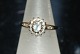 9 Carat Gold ring with Diamonds and AquamarineSize 57