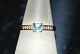 9 Carats Gold Ring with Diamonds and Aquamarine Size 56