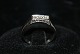 White gold ring with diamonds, 14 carat.Size: 57