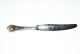 Dinner Knife w / saw cut Rococo, Danish silver cutlery