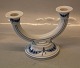 B&G 235 To-armet lysestage 13,5 x 20.5 cm på rund fod 11 cm Blå Empire porcelæn
