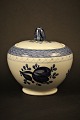 Royal Copenhagen - Aluminia Tranquebar faience sugar bowl with lid. H:12cm. Dia.:12cm.RC# 11/1132.