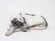 Kgl. porcelænsfigur, liggende hund, nr.: 1634.