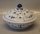 Antikt 397-1 Ragoutfad, rundt på fod, ca 17 x 24,5 cm med låg   Kongelig Dansk Porcelæn Musselmalet