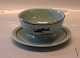 Baldur Green Fish an sealife pattern Aluminia  tableware Gravy boat on fixed stand 8 x 20 cm