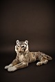 Royal Copenhagen porcelain figure of tiger, H:13cm. L:30.5cm. RC# 714.
