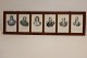 Ramme med 6 tryk af:- Christina, Kong Johannes's gemalinde- Frederik, Arveprins til Danmark- Sophie Frederikke, Arveprins Frederik's gemalinde- Johan Frederik Struensee- Christian den Syvende- Caroline Mathilde, Christian den Syvende's gemalin