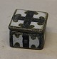 RC Faience 711-3266 Pill box 4.5 x 4.5 cm Baca Nils Thorsson  Aluminia Copenhagen Baca Faience