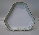 1526-952 Triangular dish 22 cm  Curved # 952 Royal Copenhagen Curved tableware with green rim