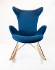 Gyngestol - Mørkeblåt Stof - Dansk Design - 1980