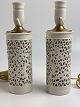 Par kinesiske / asiatiske blanc de chine lamper med blomstrende kirsebærgrene fra midten af det 20. århundrede