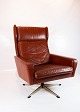 Lænestol - Rødbrunt Elegance Læder - Dansk Design - 1970