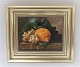 Bing & Grøndahl. Porcelæn maleri. Motiv af J.L. Jensen. Frugterne (1833).  Størrelse inklusiv ramme, 40*34 cm. Produceret 7500 styk. Dette har nummer 756.