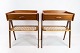 Et sæt sideborde i teak med flethylde af dansk design fra 1960erne.5000m2 udstilling.
