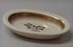 9487-947 Lille sættefad, oval 11 cm Liselund (Gl.) # 947 Cremefarvet stel Gylden Kløverblomst Royal Copenhagen