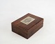 Box for and decorated with playing cards in rosewood.