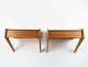 Et sæt væghængte hylder med skuffe i teak af dansk design fra 1960erne.5000m2 udstilling.
