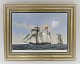 Bing & Grøndahl. Porcelæn. Danske skibsportrætter. Billed af  "Haabet". Mål : Bredde 38* 30 cm. Der er produceret 3500, og denne er no. 6
