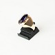 Ring dekoreret med ametyst og af 14 karat guld, stemplet FF.