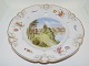 Royal CopenhagenSjælden Rokoko middagstallerken med slotsprospekt Porte Fra Gribskov fra 1800